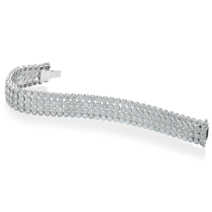 Estate Platinum 4-Row Bezel Set Diamond Bracelet